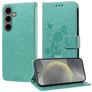 Mobigear Flowers Housse Samsung Galaxy S25 Etui Porte-Monnaie - Vert