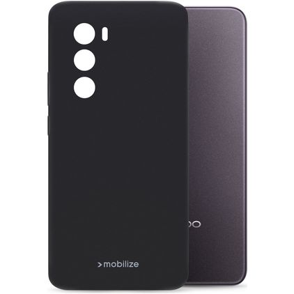 Mobilize Rubber Gelly Coque OPPO Reno 12 Coque arrière en TPU Souple - Noir