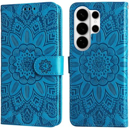Mobigear Sunflower Housse Samsung Galaxy S26 Ultra Etui Porte-Monnaie - Bleu