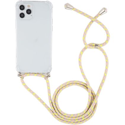 Mobigear Lanyard iPhone 12 Pro Max Coque avec cordon en TPU Souple - Transparent / Jaune