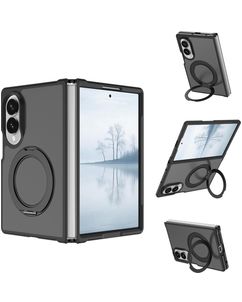 Mobigear 360 Rotating Ring Coque Samsung Galaxy Z Fold 8 MagSafe Coque arrière Rigide avec Anneau-Support - Noir
