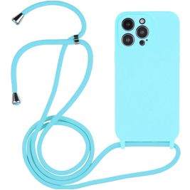 Mobigear Lanyard iPhone 14 Pro Coque avec cordon en Silicone - Bleu Mobigear Lanyard iPhone 14 Pro Coque avec cordon en Silicone - Bleu