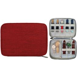 Mobigear Organizer Coque Étui de Rangement pour Bracelets de Montre Intelligente pour 8 Bracelets Pochette - - Bordeaux