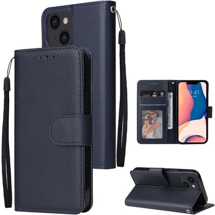 Mobigear Wallet Housse iPhone 14 Etui Porte-Monnaie - Bleu Marin