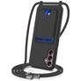 Mobigear Lanyard Card Samsung Galaxy S24 FE Coque avec cordon en Silicone et Porte-Cartes - Noir