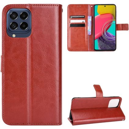 Mobigear Wallet Housse Samsung Galaxy M33 Etui Porte-Monnaie - Marron