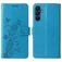 Mobigear Flowers Housse Samsung Galaxy A17 Etui Porte-Monnaie - Bleu