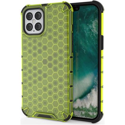 Mobigear Honeycomb Coque iPhone 12 Mini Coque arrière Rigide Anti-Chocs - Vert