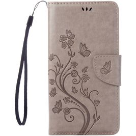Mobigear Flowers Housse iPhone 8 Etui Porte-Monnaie - Gris