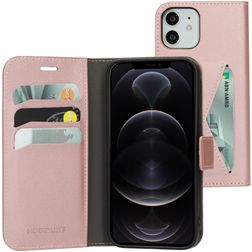 Mobiparts Classic Wallet iPhone 12 Étui Portefeuille - Rose