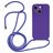 Mobigear Lanyard iPhone 15 Plus Coque avec cordon en Silicone - Violet