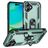 Mobigear Armor Ring iPhone 17 Plastique rigide Coque arrière Antichoc avec bague de maintien - Vert