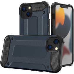 Mobigear Outdoor Coque iPhone 15 Plus Coque arrière Rigide Anti-Chocs - Bleu Marin