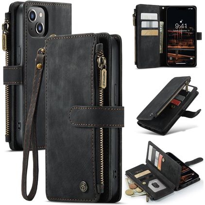 Caseme C30 Housse iPhone 14 Plus Etui Porte-Monnaie - Noir