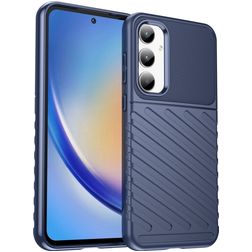Mobigear Groove Samsung Galaxy A35 TPU souple Coque arrière - Bleu