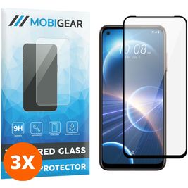 Mobigear Premium HTC Desire 22 Pro Verre trempé Protection d'écran - Compatible Coque - Noir (Lot de 3)