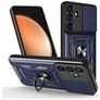 Mobigear Armor Ring Cam Slide Coque Samsung Galaxy S25 FE Coque arrière Rigide Anti-Chocs avec Anneau-Support et Protecteur Lentilles - Bleu
