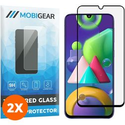 Mobigear Premium Samsung Galaxy M21 Verre trempé Protection d'écran - Compatible Coque - Noir (Lot de 2)
