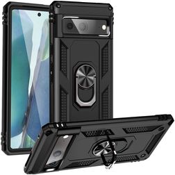Mobigear Armor Ring Coque Google Pixel 7 Coque arrière Rigide Anti-Chocs avec Anneau-Support - Noir