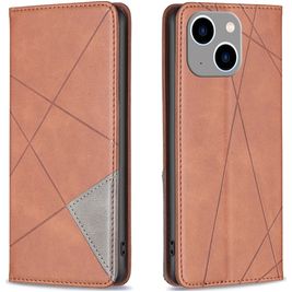 Mobigear Rhombus Slim Housse iPhone 15 Plus Etui - Marron