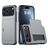 Mobigear Card iPhone 18 Pro Max Plastique rigide Coque arrière Antichoc avec porte-cartes - Gris