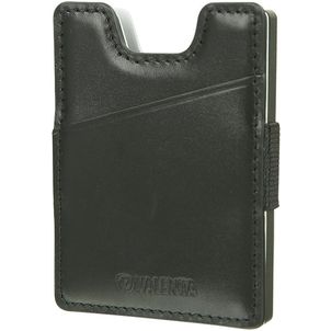 Valenta Card Case Alu + Money Strap - Porte Cartes en en Cuir véritable - 8 Cartes - Noir