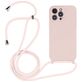 Mobigear Lanyard iPhone 14 Pro Coque avec cordon en Silicone - Sand Pink