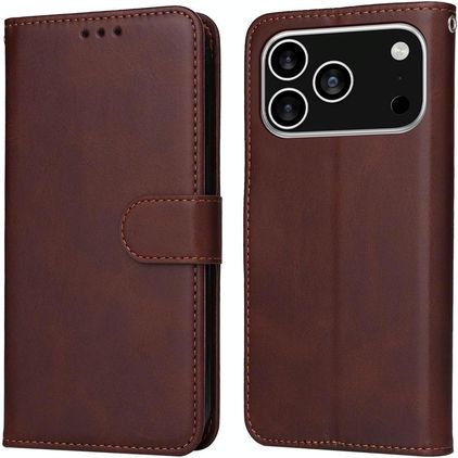 Mobigear Wallet Housse iPhone 17 Pro Etui Porte-Monnaie - Marron