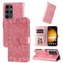 Mobigear Sunflower Housse Samsung Galaxy S24 Ultra Etui Porte-Monnaie - Rose doré