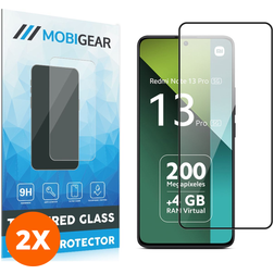 Mobigear Premium Xiaomi Redmi Note 13 Pro 5G Verre trempé Protection d'écran - Compatible Coque - Noir (Lot de 2)