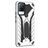 Mobigear Armor Stand Vivo V21 Plastique rigide Coque arrière Antichoc avec béquille - Argent
