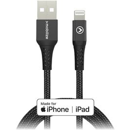 Mobilize Strong Nylon - Câble USB-A vers Apple Lightning MFI 1 mètre - Noir