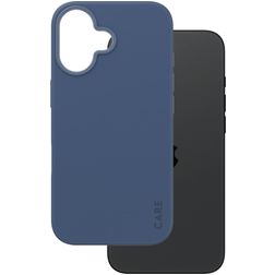 CARE by PanzerGlass Fashionable Coque iPhone 16 MagSafe Coque arrière en Silicone - Bleu