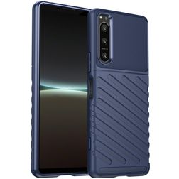Mobigear Groove Coque Sony Xperia 5 IV Coque arrière en TPU Souple - Bleu