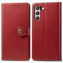 Mobigear Snap Button Housse Samsung Galaxy S21 FE Etui Porte-Monnaie - Rouge
