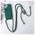 Mobigear Lanyard Card iPhone 15 Coque avec cordon en Silicone et Porte-Cartes - Vert