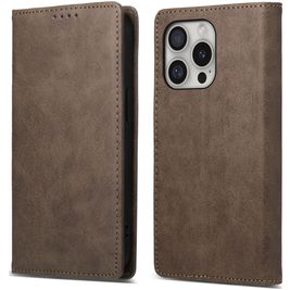 Mobigear Wallet Housse iPhone 16 Pro Etui Porte-Monnaie - Marron