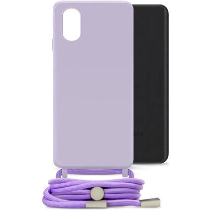 Mobilize Lanyard Gelly Samsung Galaxy A03 TPU souple Coque avec cordon - Pastel Purple