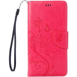 Mobigear Flowers Housse iPhone 8 Etui Porte-Monnaie - Magenta