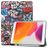 Mobigear Tri-Fold Gel Coque iPad 9 (2021) Etui en TPU,Similicuir + Porte-crayon - Grafitti