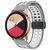 Mobigear Sport Plus Mag Bracelet Silicone Smartwatch Fermeture magnétique - Connexion universelle de 22 mm - Blanc / Gris