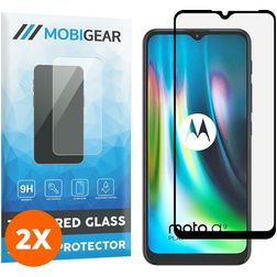 Mobigear Premium Motorola Moto G9 Play Verre trempé Protection d'écran - Compatible Coque - Noir (Lot de 2)