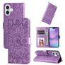 Mobigear Sunflower Housse iPhone 17 Etui Porte-Monnaie - Violet