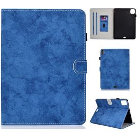 Mobigear Folio Coque iPad Air 4 (2020) Etui + Porte-crayon - Marbre Bleu