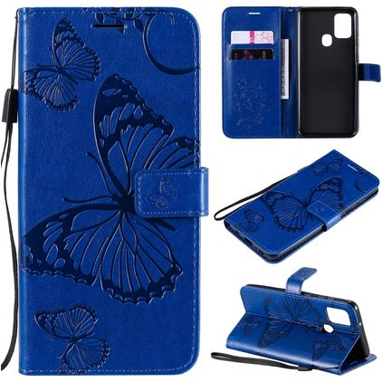 Mobigear Butterfly Samsung Galaxy A21s Étui Portefeuille - Bleu