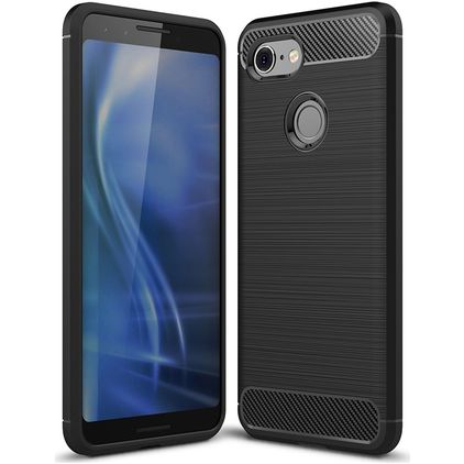 Mobigear Brushed Slim Coque Google Pixel 3 Coque arrière en TPU Souple - Noir