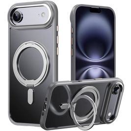 Mobigear Frosted Mag Coque iPhone Air MagSafe Coque arrière Rigide avec Support Amovible - Gris