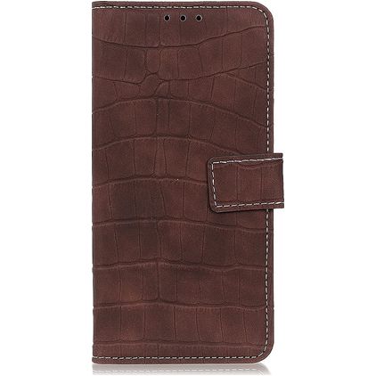 Mobigear Croco Housse Google Pixel 6a Etui Porte-Monnaie - Marron