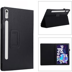 Mobigear Classic Coque Lenovo Tab P11 Pro Gen 2 Etui + Porte-crayon - Noir