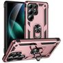 Mobigear Armor ring Coque Samsung Galaxy S25 Ultra Coque arrière Rigide Anti-Chocs avec Anneau-Support - Rose doré
